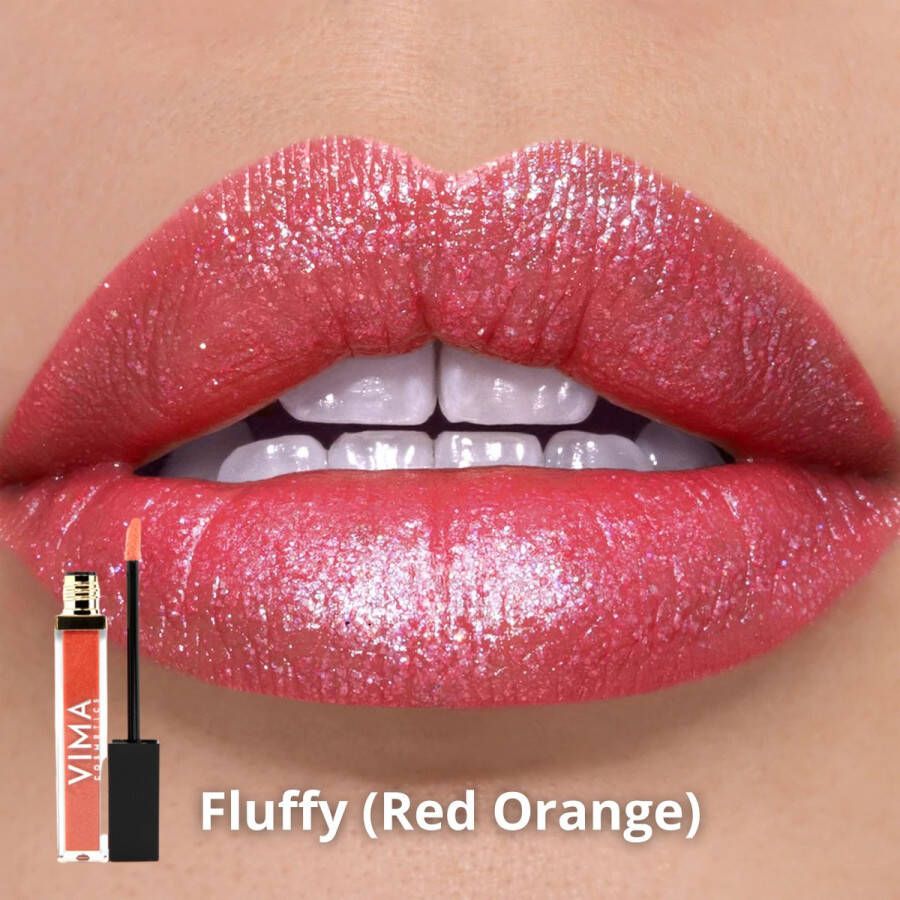 Vimacosmetics VIMA Lipgloss Red Orange (Fluffy) Hydraterend Creamy Volumegevende Lipgloss