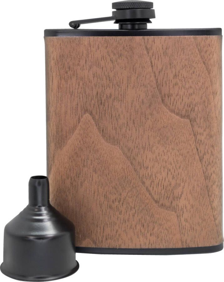 Vin Bouquet Zakfles Heupfles met hout van 240ml. Vintage Line van