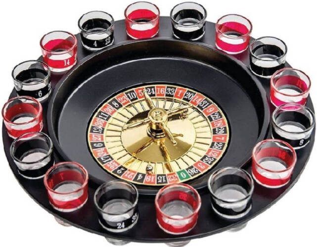 Vintag Drank Roulette Shot Roulette Drankspel voor volwassenen incl 16 Shot glazen