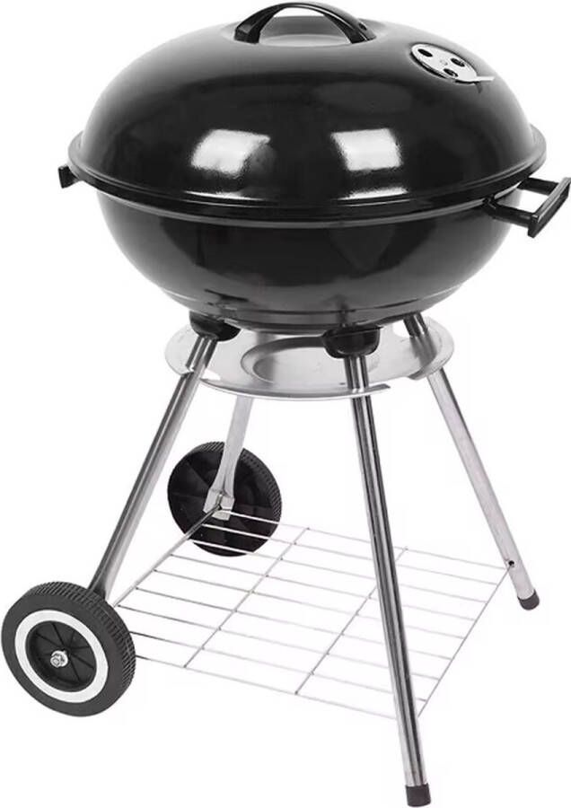 Vintag Houtskool BBQ Rond met Deksel Bol ø 44 x 70 cm Incl Wielen incl handvatten Staal