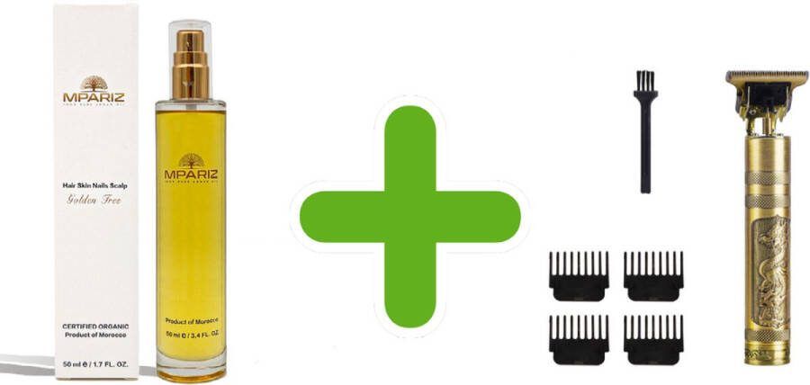 Vintage T9 Mannen tondeuse + (FREE) Argan Olie SPF30 Professionele Draadloze Trimmer Argan Olie Mpariz -100% PURE ARGAN OLIE