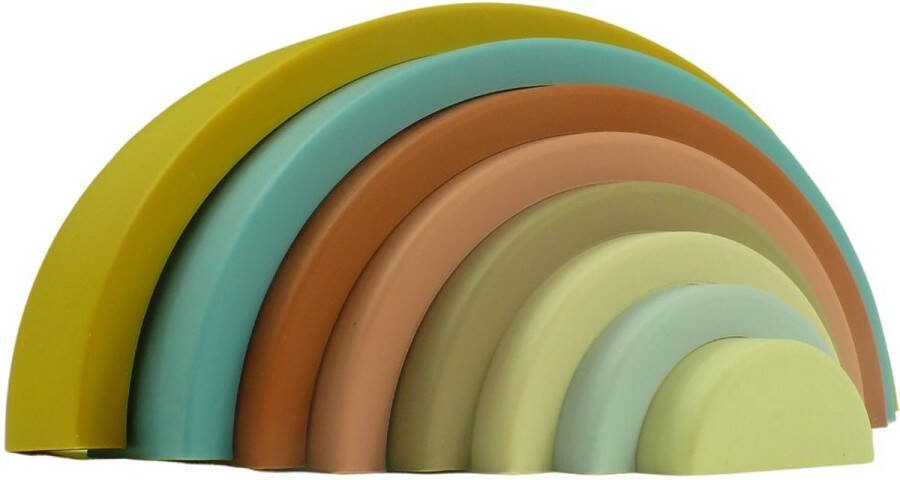 VintaToys Montessori Speelgoed 1 Jaar Sensorische Speelgoed Regenboog Blokken Sensomotorische Ontwikkeling Sensomotorische Blokken Sensorische stimulatie Stapelspeelgoed Siliconen