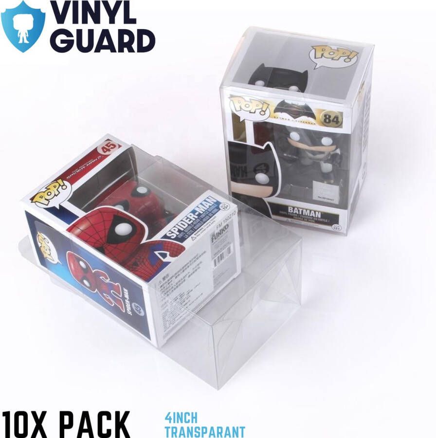 Vinyl Guard 10 Stuks (Bundle Pack) 4 INCH Transparent Protector Cases voor Funko Pop! Auto lock system
