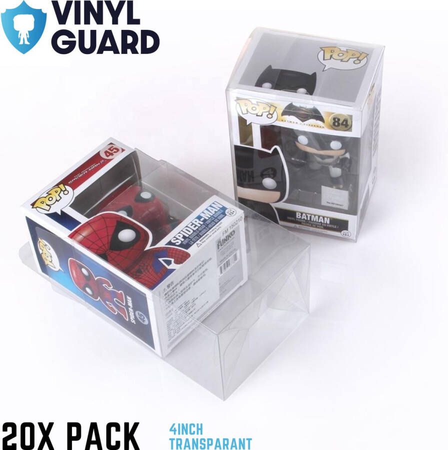 Vinyl Guard 20 Stuks (Bundle Pack) 4 INCH Transparent Protector Cases voor Funko Pop! Auto lock system