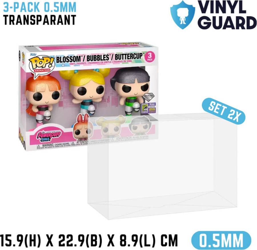 Vinyl Guard 2X 3-Pack Protector Cases 0.5mm Geschikt voor Funko Pop! 16 x 23 x 9 CM