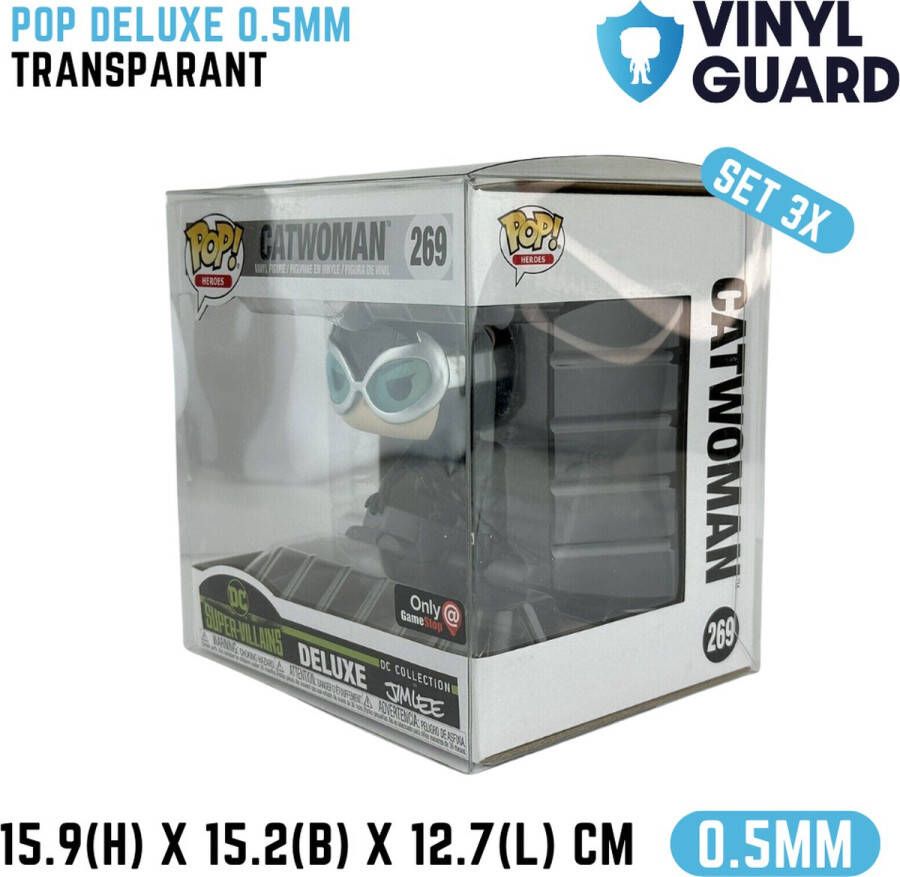 Vinyl Guard 3X Deluxe Protector Cases 0.5mm Geschikt voor Funko Pop! 15.9 x 15.2 x 12.7 cm