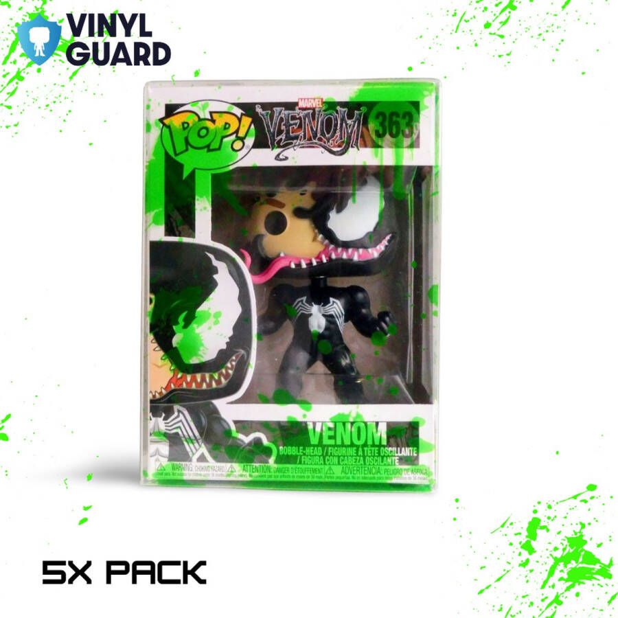 Vinyl Guard 5 Stuks (Bundle Pack) 4 INCH Green Splatter Protector Cases voor Funko Pop! Auto lock system