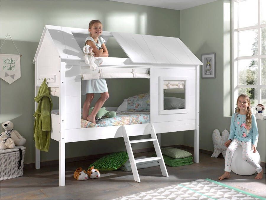 Vipack boomhut halfhoogslaper Charlotte wit 209 3x136 7x185 2 cm Leen Bakker