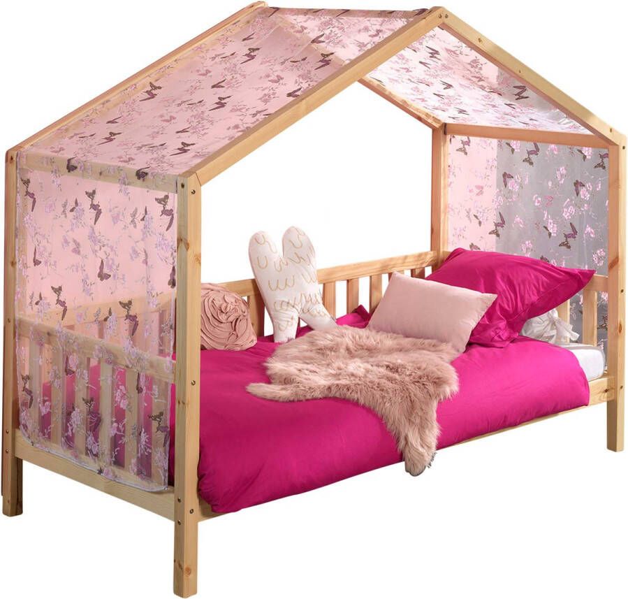 Vipack Huisbed Dallas met dakconstructie massief dennenhout stevig gebouwd