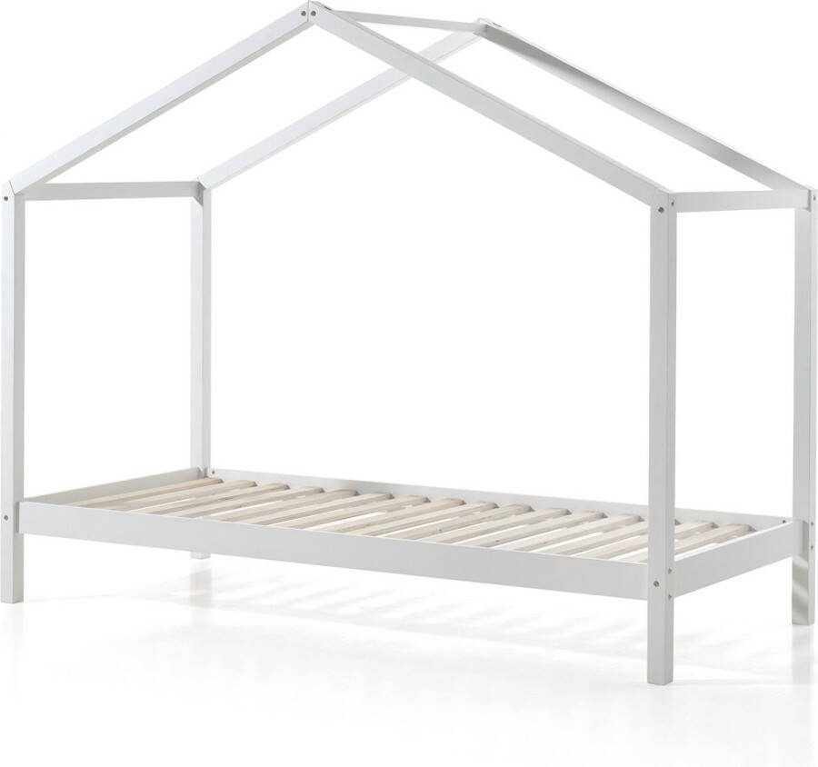 Vipack Bed Dallas Als Huis 90 x 200 cm wit