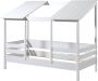 Vipack Bed HuisBed inclusief 2 dakpanelen 90 x 200 cm wit - Thumbnail 1