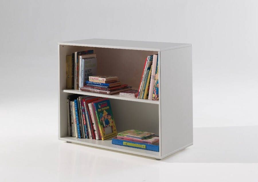 Vipack -Boekenkast-Pino-met-2-lades-hout-wit