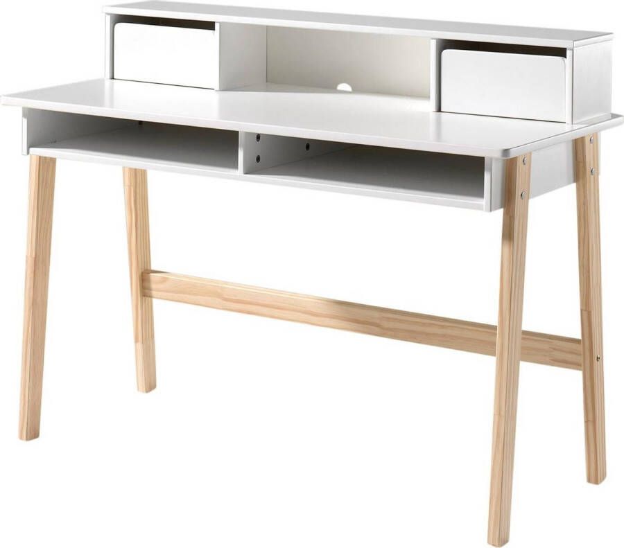 Vipack kinderbureau Kiddy met opzet wit 120x55x90 cm Leen Bakker