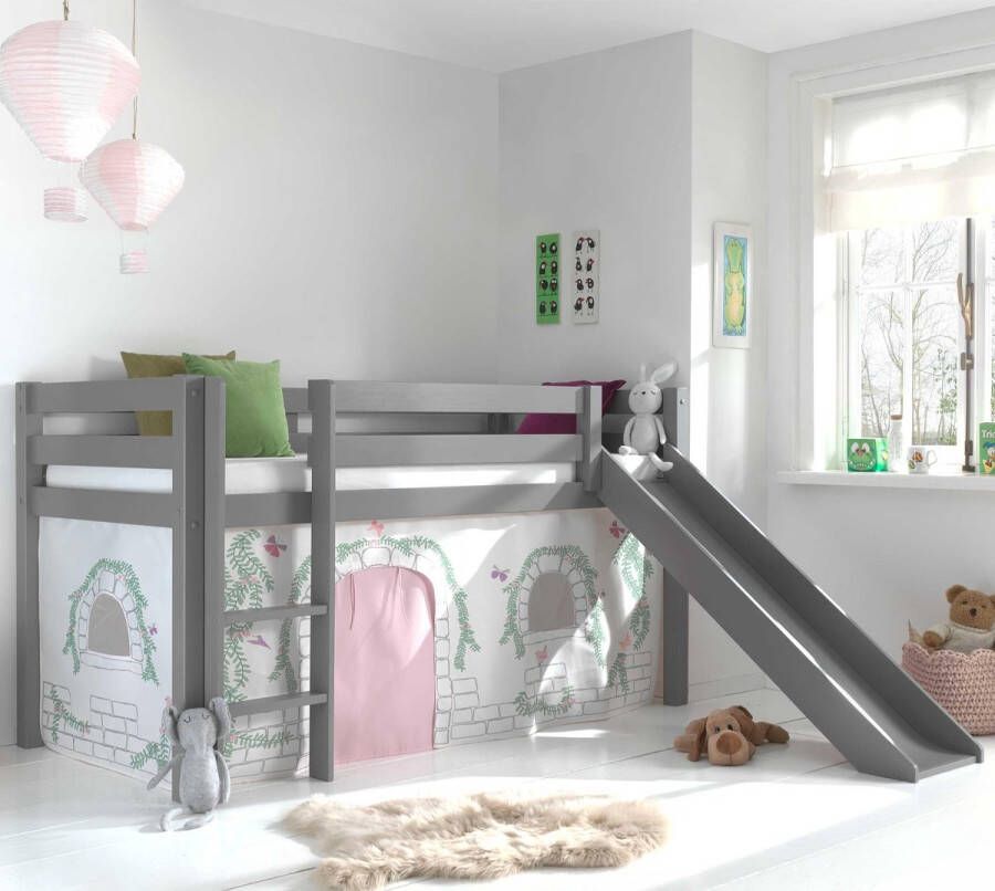 Vipack Hoogslaper Pino speelbed massief dennenhout stevig gebouwd 3 corpuskleuren om uit te kiezen