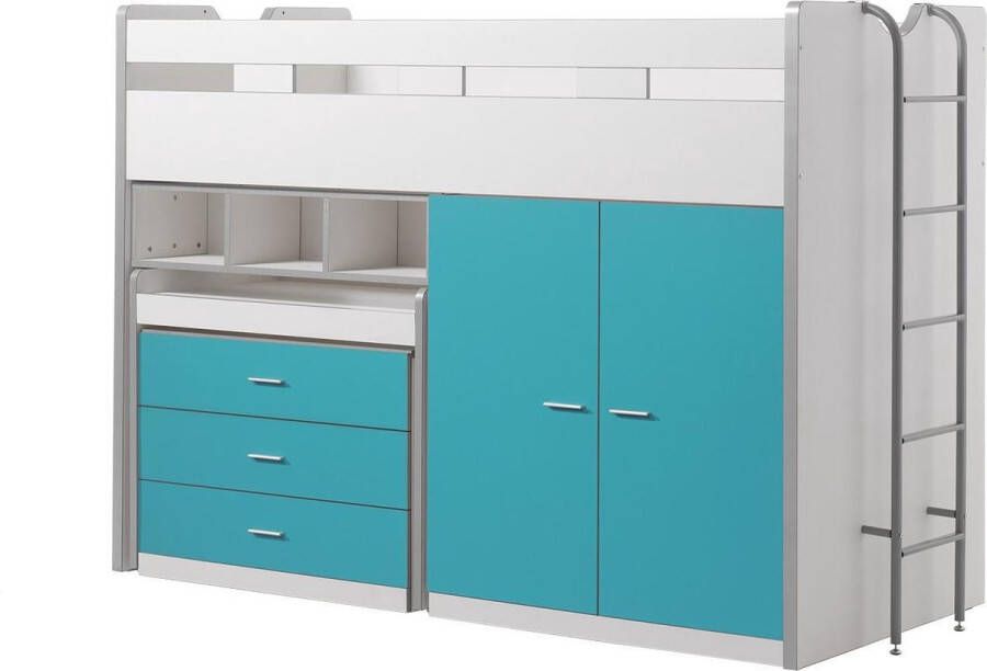 Vipack Ledikant met bergruimte in verschillende kleurencombinaties hoog ligoppervlak 90x 200 cm