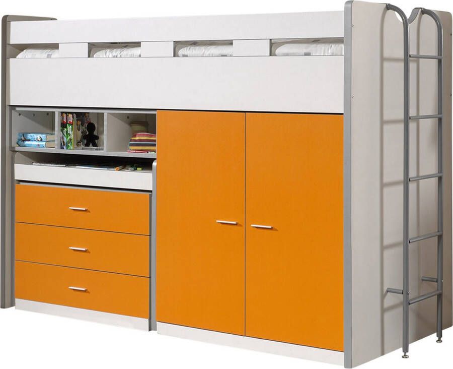 Vipack Ledikant met bergruimte in verschillende kleurencombinaties hoog ligoppervlak 90x 200 cm