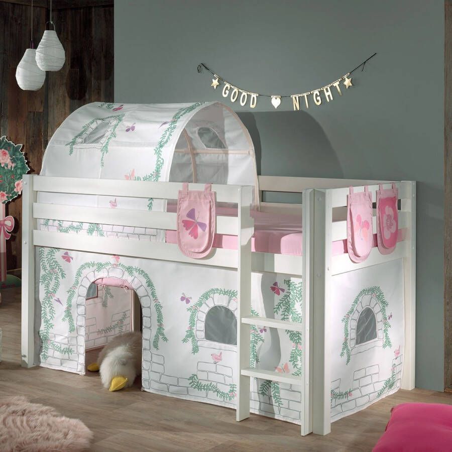 Vipack Hoogslaper Pino speelbed massief dennenhout stevig gebouwd 3 corpuskleuren om uit te kiezen