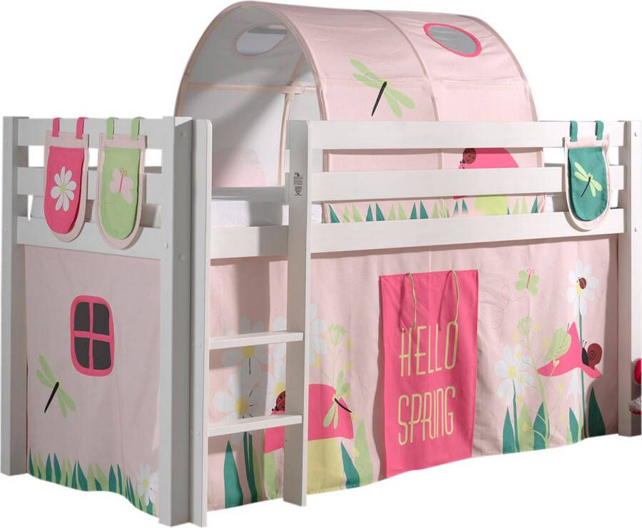 Vipack Hoogslaper Pino speelbed massief dennenhout stevig gebouwd 3 corpuskleuren om uit te kiezen