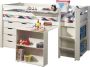 Vipack halfhoogslaper Pino met bureau incl. lades wit 114x105x209 3 cm Leen Bakker - Thumbnail 1