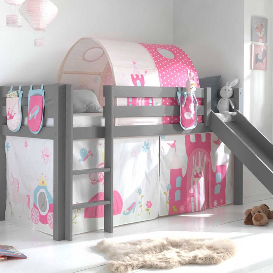 Vipack Hoogslaper Pino speelbed massief dennenhout stevig gebouwd 3 corpuskleuren om uit te kiezen