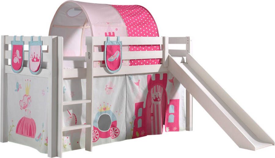 Vipack Hoogslaper Pino speelbed massief dennenhout stevig gebouwd 3 corpuskleuren om uit te kiezen