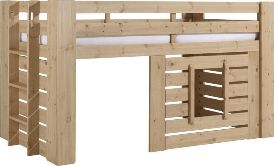 Vipack Halfhoogslaper Olivier dennenhout 90x200 Bruin