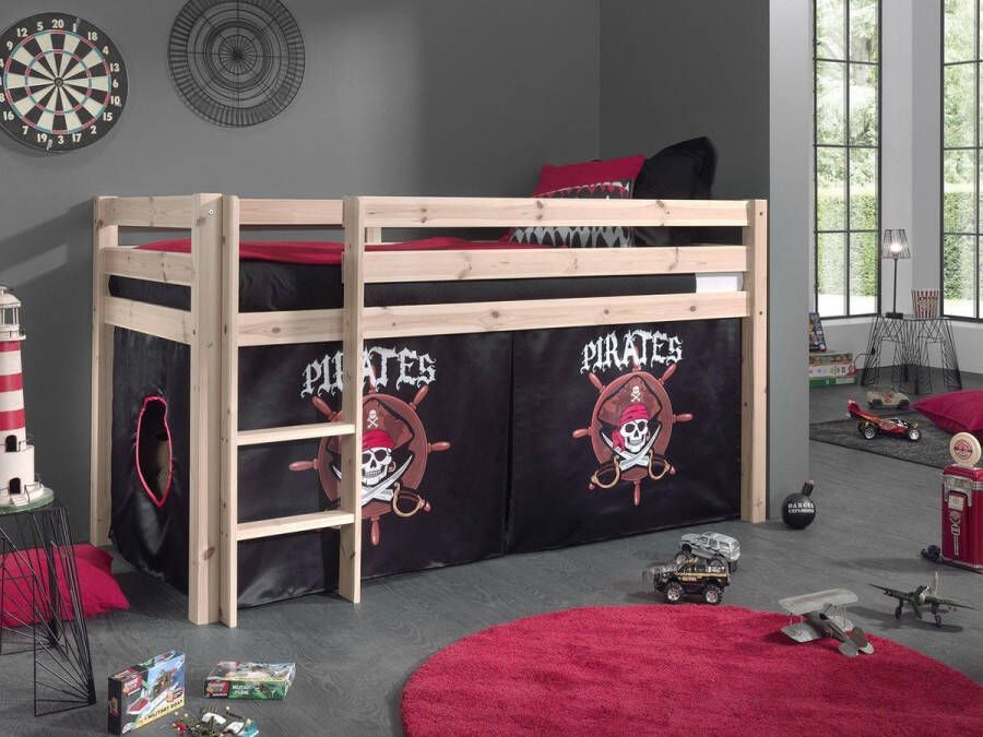 Vipack Hoogslaper Pino massief dennenhout gemaakt in Europa incl. lattenbodem en ladder