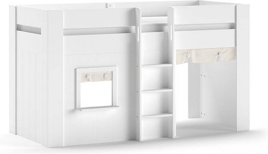 Vipack Halfhoogslaper Reini met speelhuisje 90x200 Wit