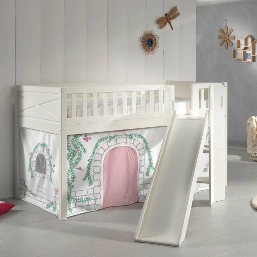 Vipack Hoogslaper Scott m. glijbaan ladder toren ligoppervlak 90 x 200 cm doek tunnel 4 designs