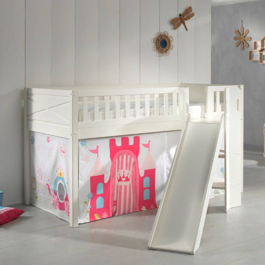 Vipack Hoogslaper Scott m. glijbaan ladder toren ligoppervlak 90 x 200 cm doek tunnel 4 designs