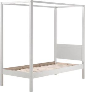 Vipack Hemelbed Pino 90x200 Wit met Hemelstof