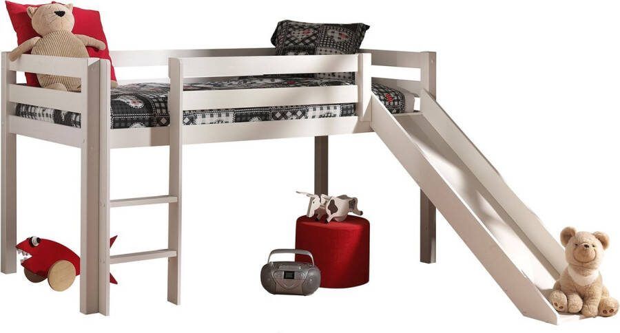 Vipack Hoogslaper Pino incl. lattenbodem ladder glijbaan en valbeveiliging