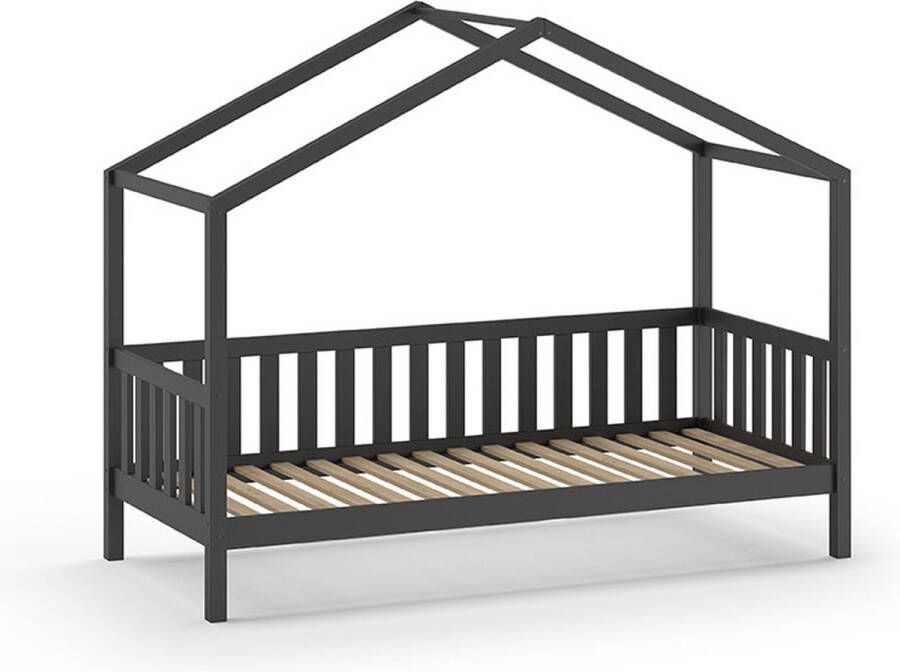 Vipack Huisbed Dallas met dakconstructie massief dennenhout stevig gebouwd - Foto 2