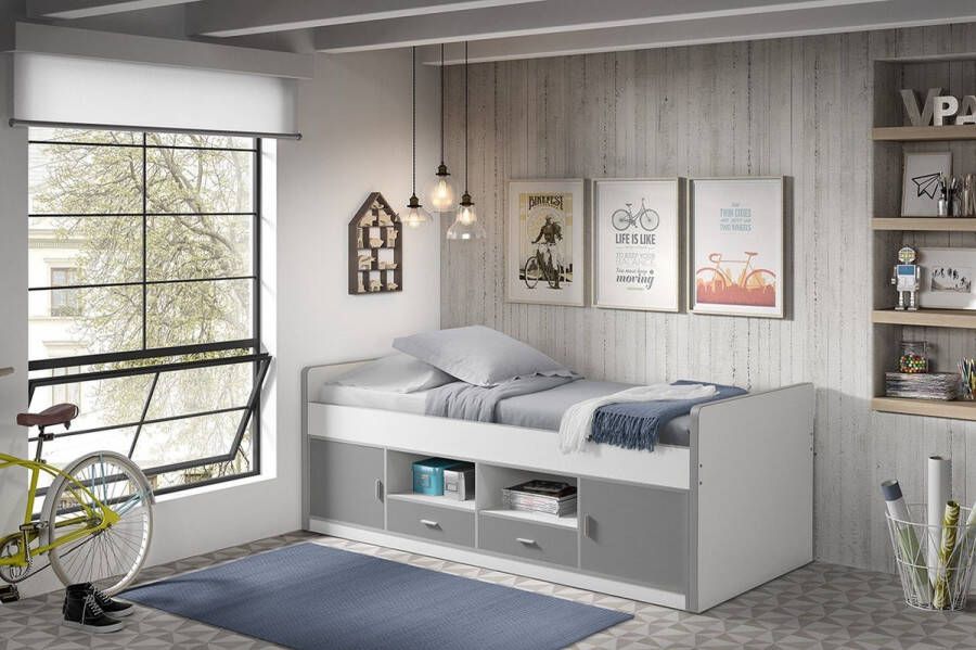 Vipack kajuitbed Bonny zilver 78 5x97 5x207 cm Leen Bakker