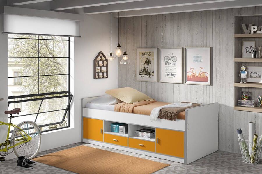 Vipack 1-persoonsledikant BONNY met comfortlighoogte bergruimte onder het bed ligoppervlak 90x200 cm