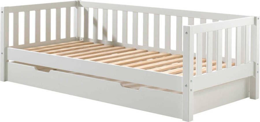 Vipack 1-persoonsledikant Spijlen ligoppervlak 90x200 cm in Milky pine of wit