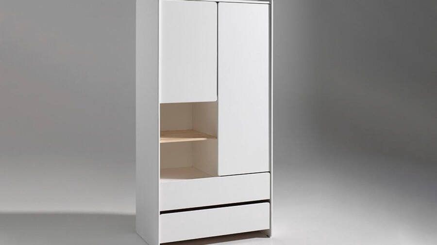 Vipack Kledingkast Kiddy met functionele indeling en 2 lades stevig gebouwd
