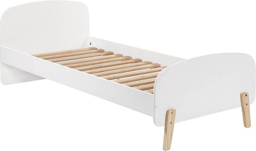 Vipack Kinderledikant Kiddy incl. lattenbodem ligoppervlak 90 200 cm rechtlijnig ontwerp in retro-look hoogwaardig mdf gelakt