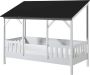 Vipack Bed Huisbed inclusief 3 dakpanelen 90 x 200 cm wit zwart - Thumbnail 1