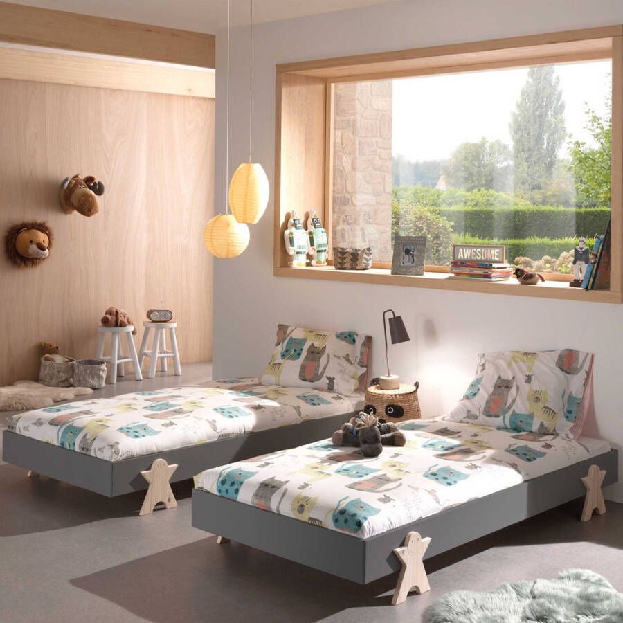 Vipack Kinderledikant Modulo stapelbaar eenpersoonsbed incl. lattenbodem 2 kleuren Ligoppervlak 90 200 cm afzonderlijk of als 2-delige set verkrijgbaar