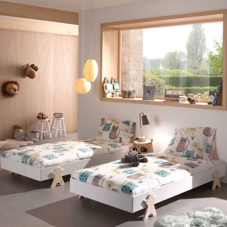 Vipack Kinderledikant Modulo stapelbaar eenpersoonsbed incl. lattenbodem 2 kleuren Ligoppervlak 90 200 cm afzonderlijk of als 2-delige set verkrijgbaar