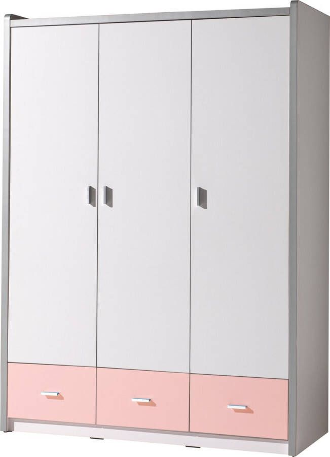 Vipack 3-deurs kledingkast Bonny lichtroze 202x141x60 cm Leen Bakker