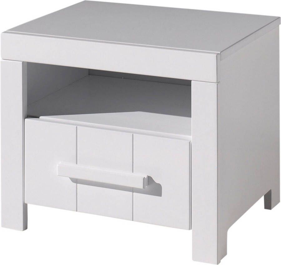 Vipack Nachtkastje met open vak en 1 lade versie Wit gelakt