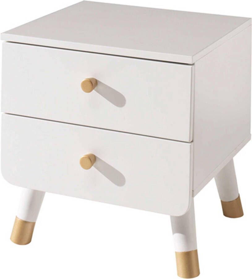 Vipack -Nachtkastje-Billy-met-2-lades-hout-satijnwit - Foto 2