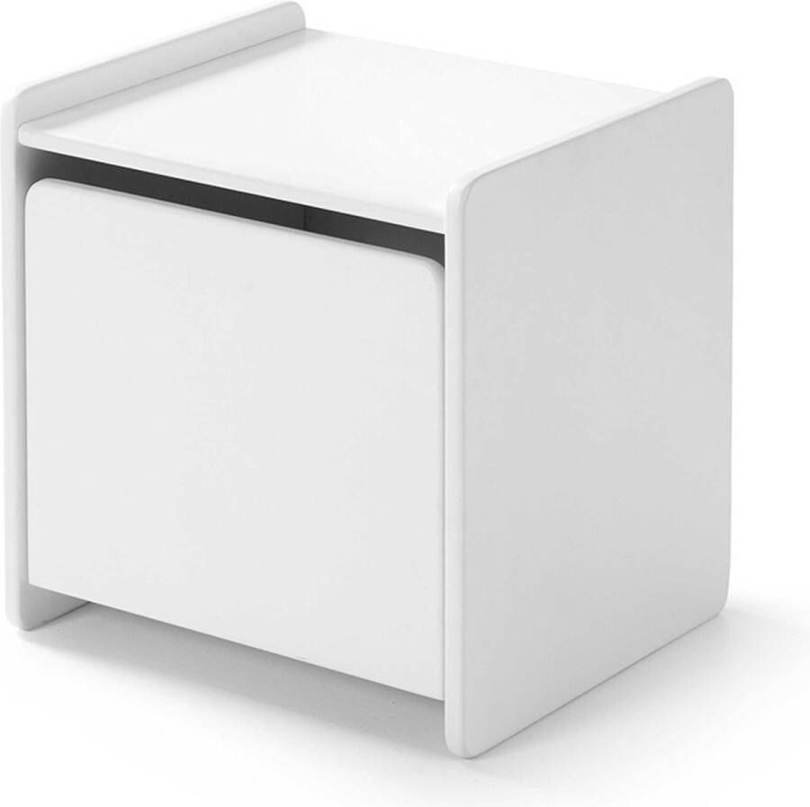 Vipack Nachtkastje Kiddy met 1 draaideur daarachter een groot vak stabiel gebouwd hij kan rechts of links geplaatst worden