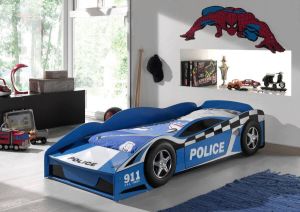 Vipack peuterbed politie auto blauw 77x148 cm Leen Bakker