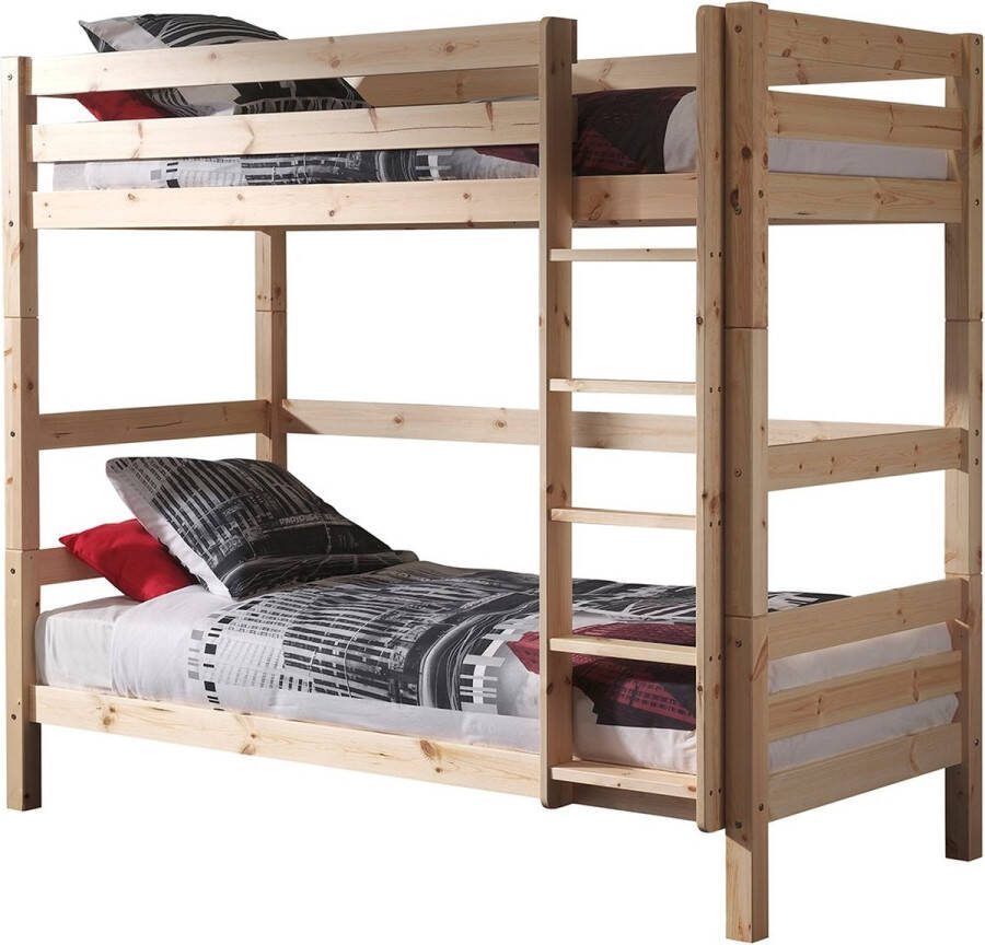Vipack stapelbed Pino hoog grenenhout 182x105 3x209 3 cm Leen Bakker