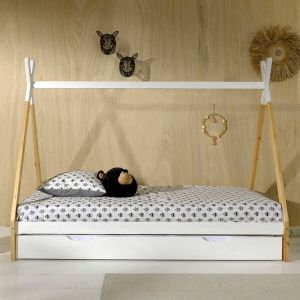 Vipack Tipi Bed 90 x 200 cm met Bedlade Wit