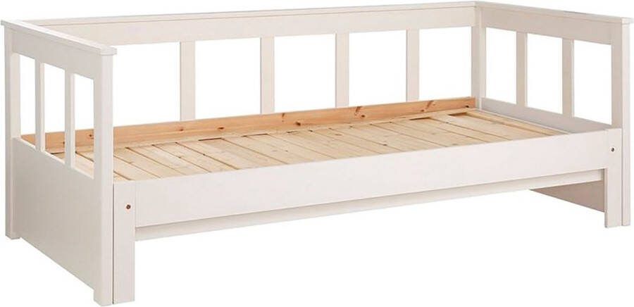 Vipack Bed Pino Hoogslaper met spijlen LF 90x200 cm uittrekbaar tot 180x200 cm