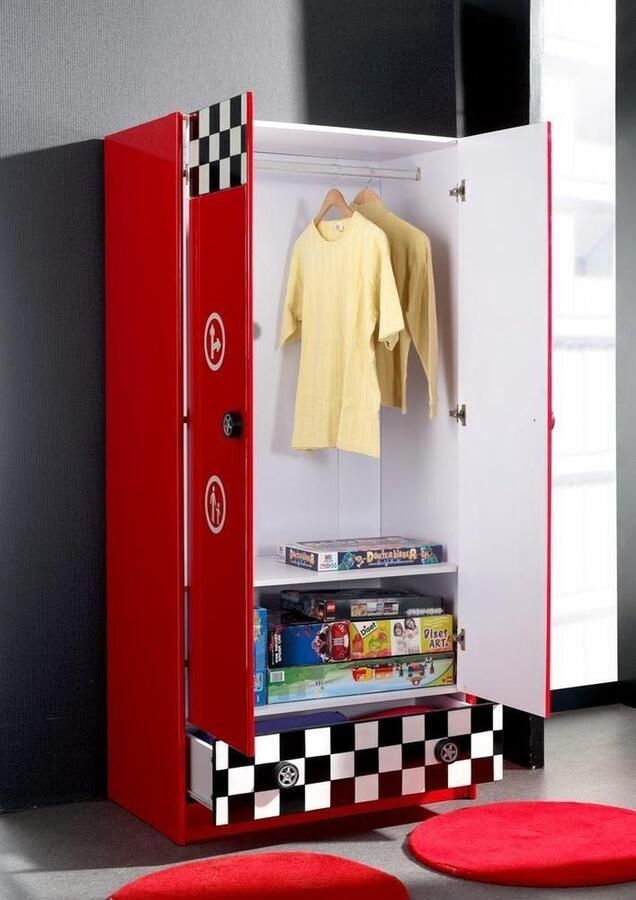 Vipack 2-deurs kledingkast Monza rood 190x90x55 cm Leen Bakker